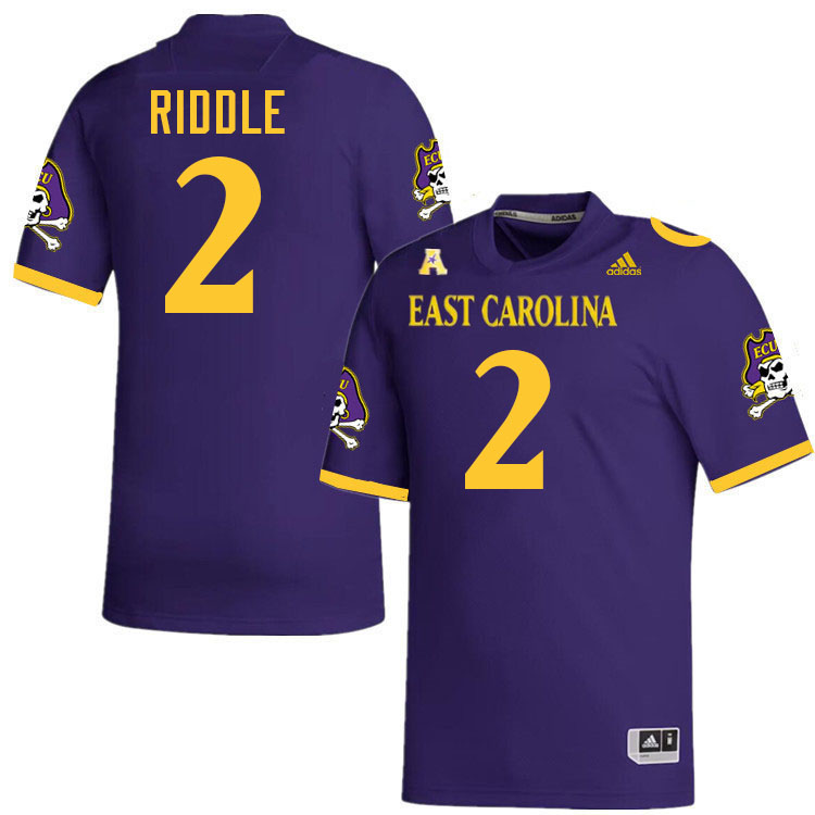 East Carolina Pirates #2 Ja'Marley Riddle College Football Jerseys,Uniforms-Purple